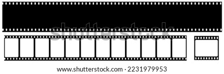 Vector patterns of cinema strips. A photo, a movie, or a negative of a movie