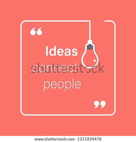 idea quote with light bulb with gears. concept of big ideas inspiration innovation, invention, effective thinking. text. outline. Vector for your design in color of 2019 Living Coral - stock vector