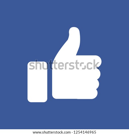 Thumb Up vector icon. Style is flat symbol, cobalt color, rounded angles, white background. - stock vector