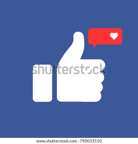 Thumbs up icon with appreciation number symbol. Vector illustration