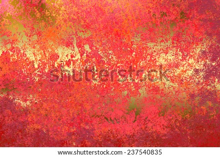 Red golden abstract  background , with   painted  grunge background texture for  design