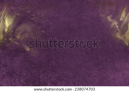 Purple with golden corner abstract  background , with   painted  grunge background texture for  design