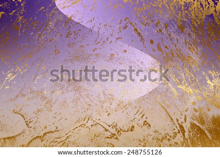 Violet golden abstract   background , with   painted  grunge background texture for  design .