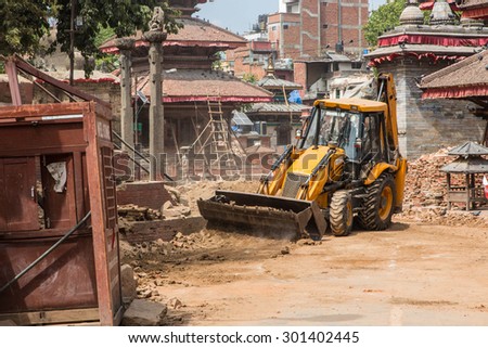 KATHMANDU,NEPAL-JUNE 08 ,2015 ,Kathmandu Durbar Square was repaired, maintained by the staff of the military and private sectors.after earthquake