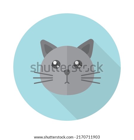 Pouting cat face icon design.