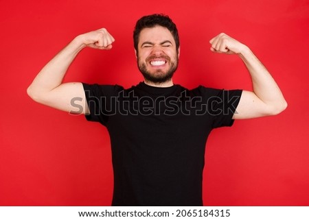 Similar – Image, Stock Photo Man shows biceps Biceps