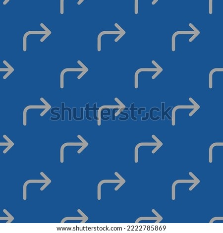 Seamless repeating corner up right flat icon pattern, yale blue and dark gray color. Design for wrapping paper or postcard.