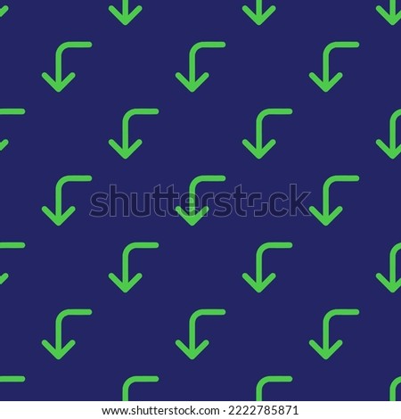 Seamless repeating corner left down flat icon pattern, st. patrick's blue and paris green color. Design for wrapping paper or postcard.