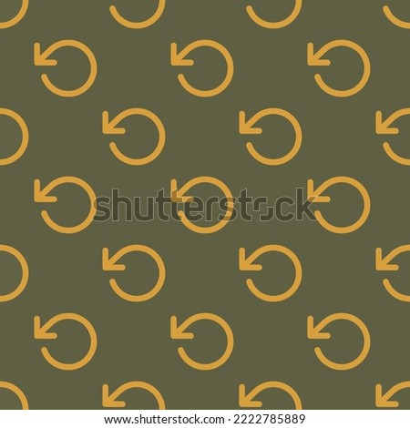 Seamless repeating rotate ccw flat icon pattern, umber and satin sheen gold color. Design for wrapping paper or postcard.