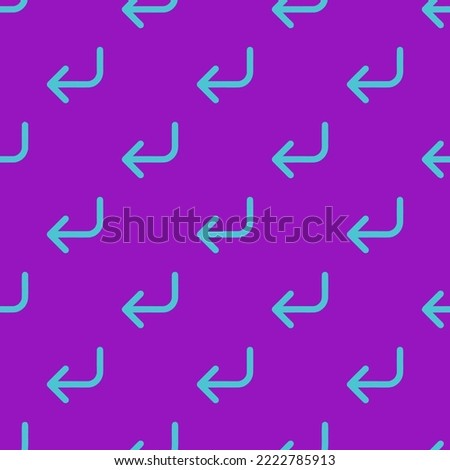 Seamless repeating corner down left flat icon pattern, purple (munsell) and medium turquoise color. Design for wrapping paper or postcard.