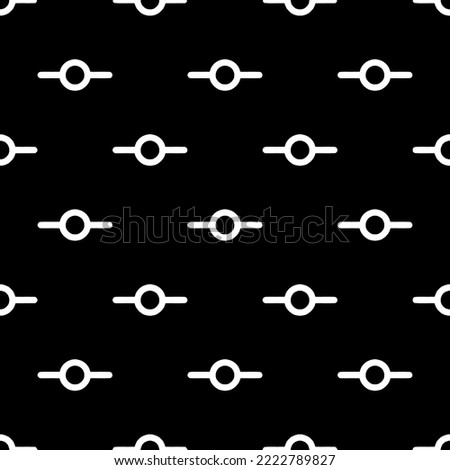 Seamless repeating git commit flat icon pattern, black and white color. Design for wrapping paper or postcard.