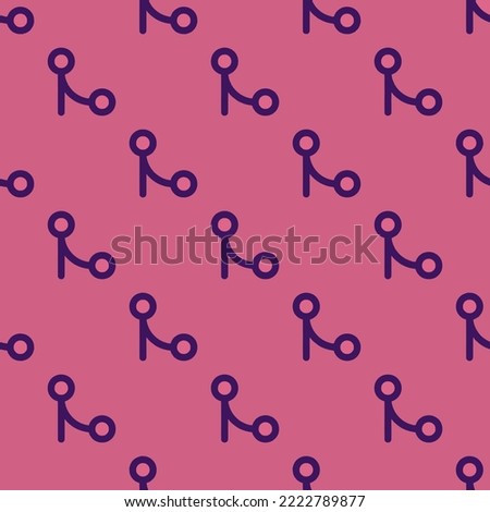 Seamless repeating git merge flat icon pattern, pale violet-red and persian indigo color. Design for wrapping paper or postcard.