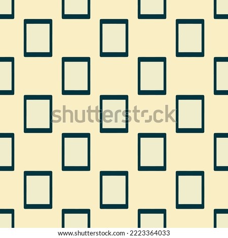Seamless repeating tablet portrait sharp flat icon pattern, eggshell and rich black color. Background for desktop.