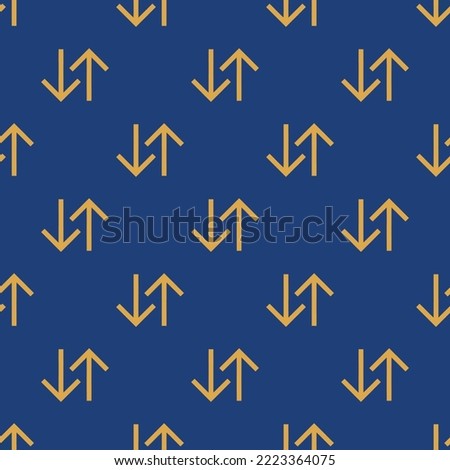 Seamless repeating swap vertical sharp flat icon pattern, st. patrick's blue and indian yellow color. Background for letter.