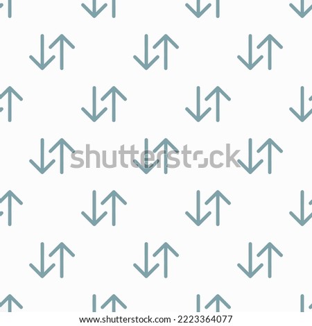 Seamless repeating swap vertical outline flat icon pattern, white smoke and cadet grey color. Background for menu.