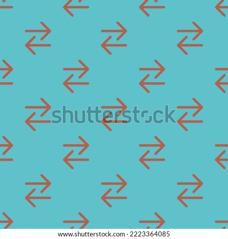 Seamless repeating swap horizontal outline flat icon pattern, medium turquoise and rose vale color. Background for poster.
