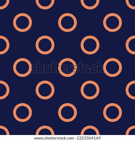 Seamless repeating spinner two flat icon pattern, oxford blue and pale copper color. Two color background.