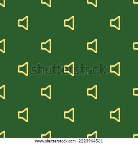 Seamless repeating volume off outline flat icon pattern, hunter green and mellow yellow color. Background for poster.