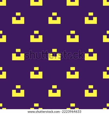 Seamless repeating unsplash flat icon pattern, persian indigo and icterine color. Design for document cover.