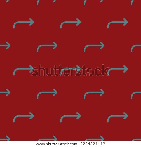 Seamless repeating return up forward outline flat icon pattern, ruby red and teal blue color. Backround for motivational quites.