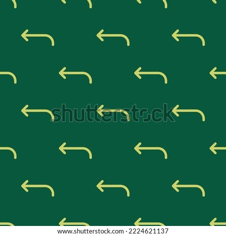 Seamless repeating return up back outline flat icon pattern, sacramento state green and hansa yellow color. Design for name tag.