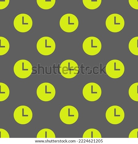 Seamless repeating time sharp flat icon pattern, dim gray and pear color. Background for news report.