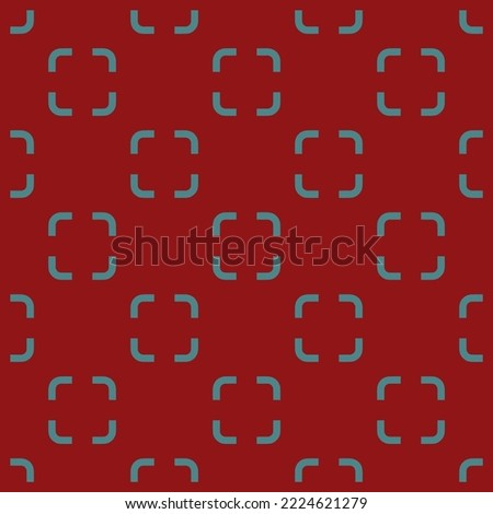 Seamless repeating scan sharp flat icon pattern, ruby red and teal blue color. Background for online meeting.