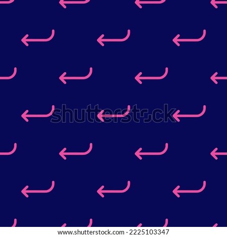 Seamless repeating return down back outline flat icon pattern, oxford blue and rose bonbon color. Background for poster.