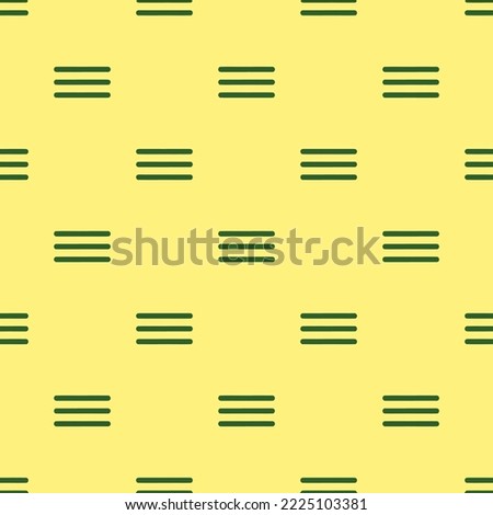 Seamless repeating reorder three outline flat icon pattern, mellow yellow and hunter green color. Design for announcement.