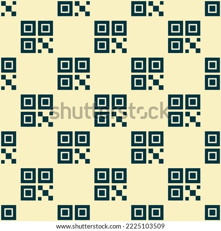 Seamless repeating qr code sharp flat icon pattern, eggshell and rich black color. Background for home screen.