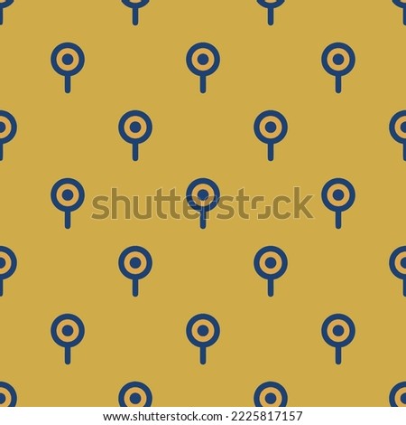 Seamless repeating pin alt flat icon pattern, indian yellow and st. patrick's blue color. Background for music sheet.