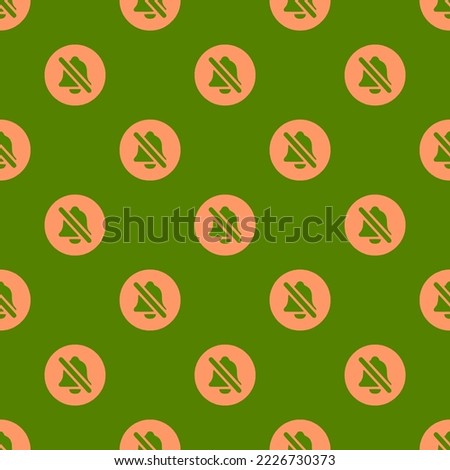 Seamless repeating notifications off circle flat icon pattern, avocado and pink-orange color. Background for wedding invitation.