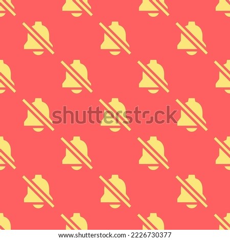 Seamless repeating notifications off sharp flat icon pattern, pastel red and mellow yellow color. Design for birthday party banner.