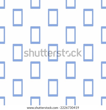 Seamless repeating phone portrait sharp flat icon pattern, white and ceil color. Backgorund for tablet.