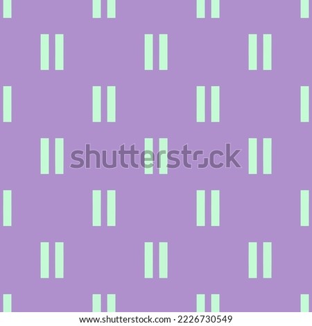 Seamless repeating pause sharp flat icon pattern, light pastel purple and magic mint color. Background for letter.