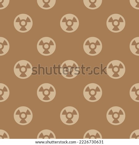 Seamless repeating nuclear sharp flat icon pattern, chamoisee and tan color. Background for online meeting.