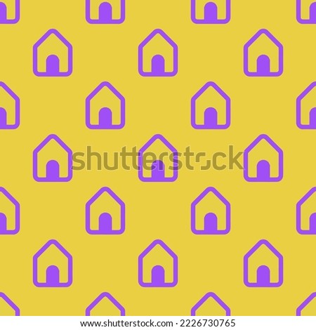 Seamless repeating home alt flat icon pattern, sandstorm and lavender indigo color. Background for music sheet.
