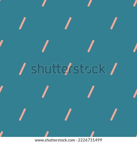 Seamless repeating format slash flat icon pattern, teal blue and light salmon pink color. Design for wrapping paper or postcard.