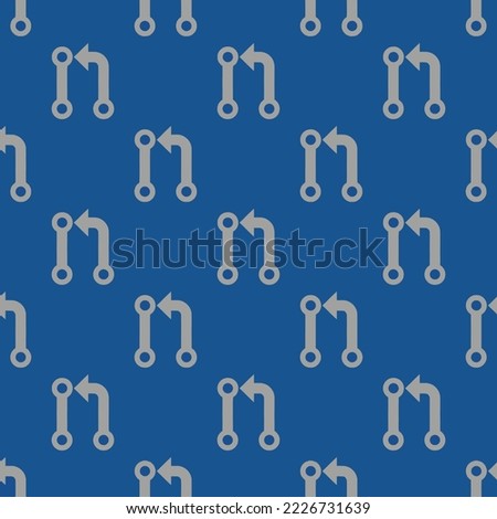 Seamless repeating git pull request sharp flat icon pattern, yale blue and dark gray color. Design for birthday party banner.