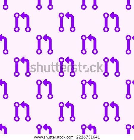 Seamless repeating git pull request flat icon pattern, lavender blush and violet color. Background for music sheet.