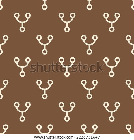 Seamless repeating git network outline flat icon pattern, coffee and eggshell color. Design for document cover.