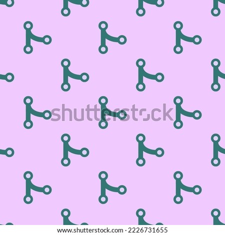 Seamless repeating git merge flat icon pattern, pale lavender and celadon green color. Background for music sheet.