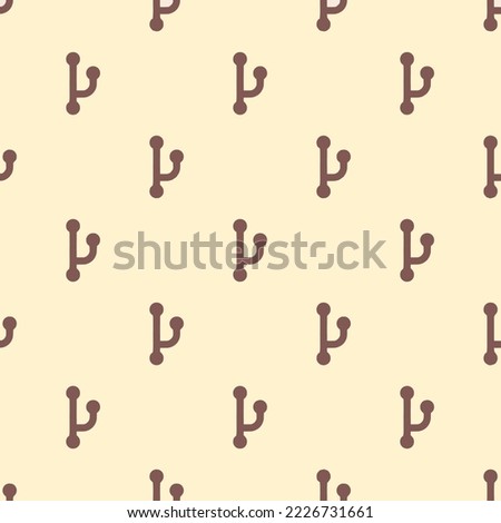 Seamless repeating git fork flat icon pattern, moccasin and pastel brown color. Background for logo design.