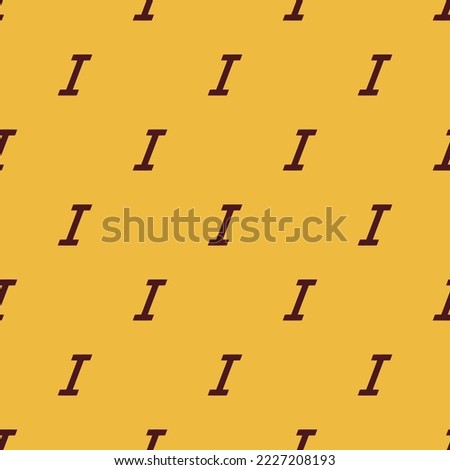 Seamless repeating format italic flat icon pattern, meat brown and dark sienna color. Design for wrapping paper or postcard.