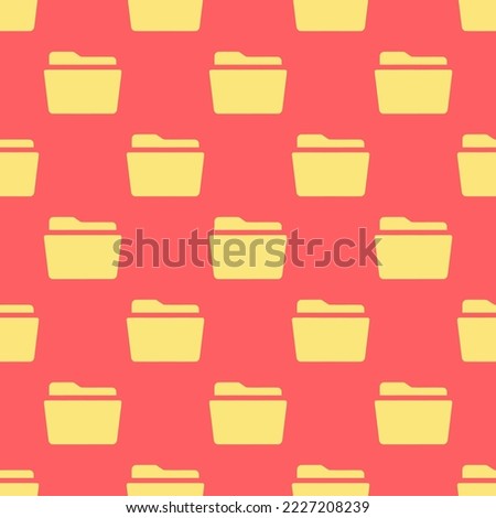 Seamless repeating folder open sharp flat icon pattern, pastel red and mellow yellow color. Design for wrapping paper or postcard.