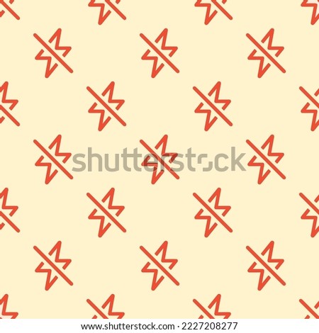 Seamless repeating flash off outline flat icon pattern, moccasin and carmine pink color. Design for wrapping paper or postcard.