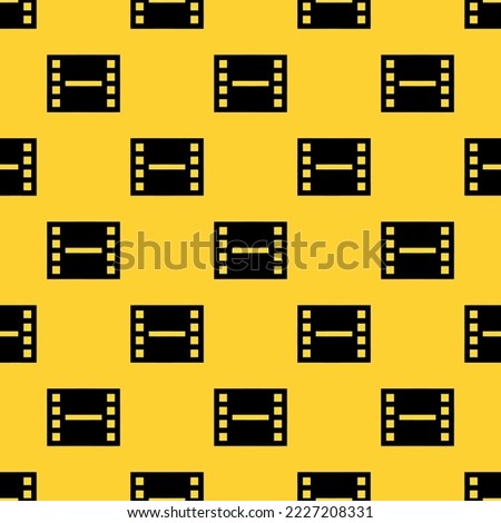 Seamless repeating film sharp flat icon pattern, banana yellow and black color. Design for wrapping paper or postcard.