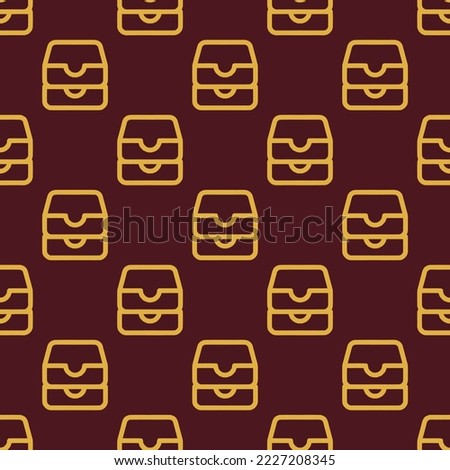 Seamless repeating file tray stacked outline flat icon pattern, dark sienna and meat brown color. Design for wrapping paper or postcard.