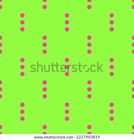 Seamless repeating ellipsis vertical flat icon pattern, green-yellow and rose bonbon color. Design for wrapping paper or postcard.