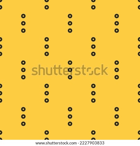 Seamless repeating ellipsis vertical outline flat icon pattern, sandstorm and black leather jacket color. Design for wrapping paper or postcard.